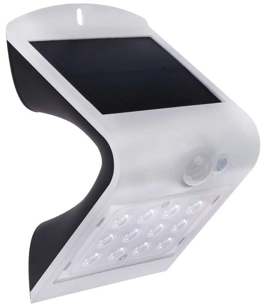 Ecolamp Exteriérové solárne nástenné LED svietidlo Butterfly, 1x LED 1,5w, biela, pohybový senzor
