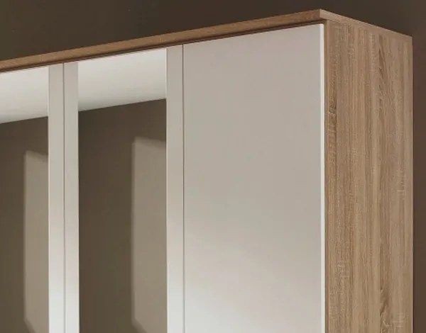 Šatníková skriňa Bremen, 181 cm, dub sonoma/biela