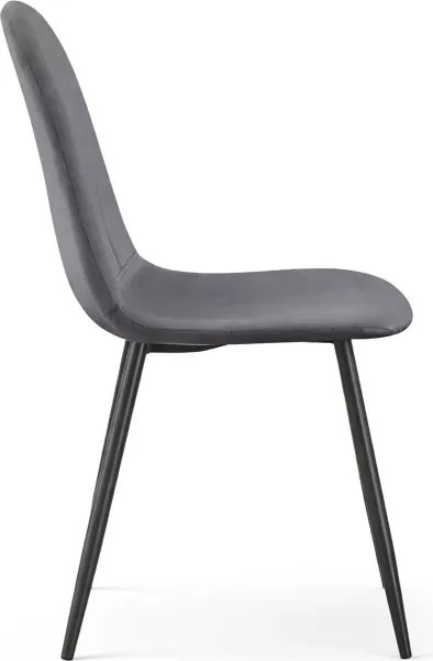 Sada dvoch jedálenských stoličiek LUMO zamatové, grafitové / čierne nohy (2 ks)
