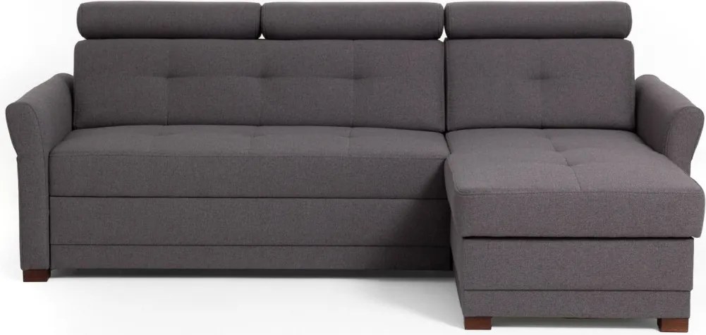 Rohová sedacia súprava Harris, tmavo šedá tkanina, pravý roh