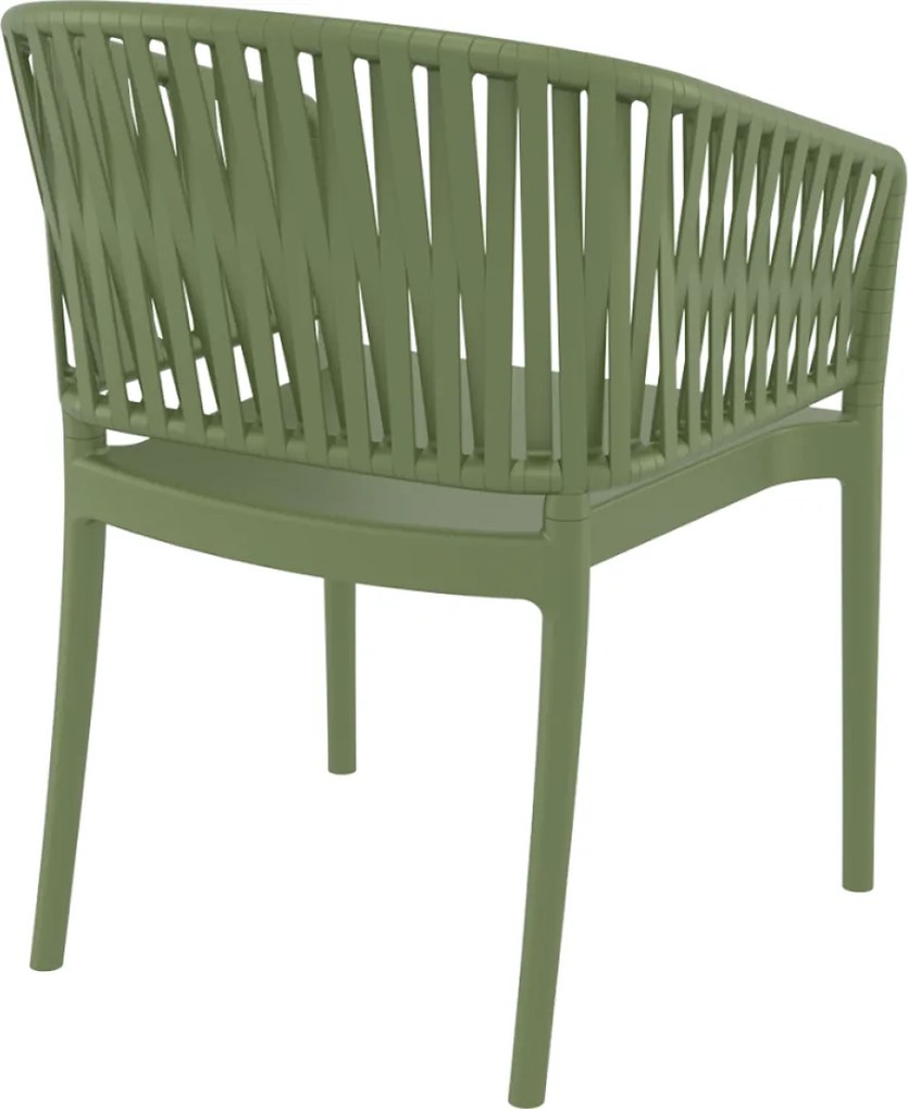 PORTOFINO záhradná stolička s podrúčkami olive green