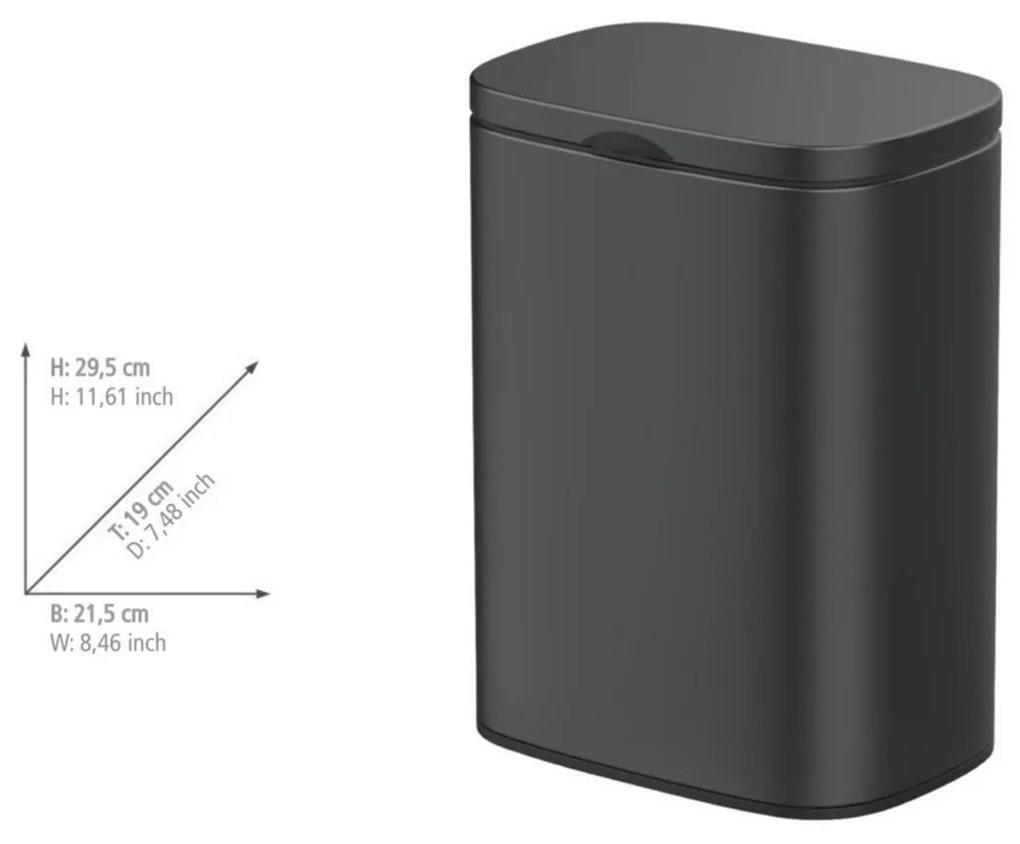 Wenko Sare Nástenný odpadkový kôš 5 l, čierny