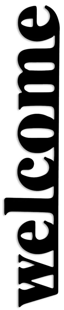 Nástenná kovová dekorácia Vitajte-5 čierna