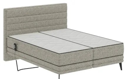 Elektrická polohovateľná čalúnená posteľ s matracmi MILA 160x200 cm sivá
