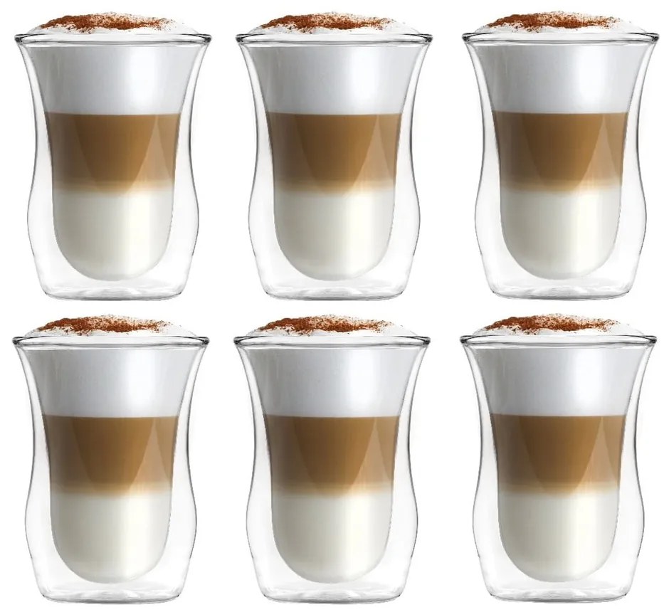 Dvojstenné sklenené hrnčeky v súprave 6 ks 250 ml – Vialli Design