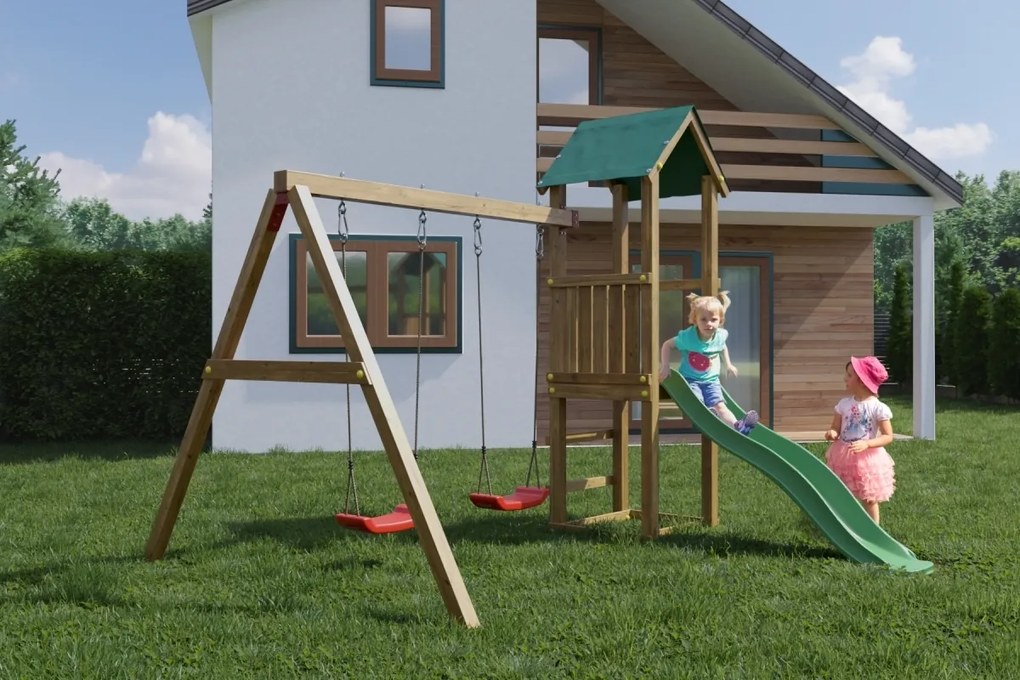 Marimex | Detské ihrisko Marimex Play Basic 008 + zelená šmykľavka | 11640470