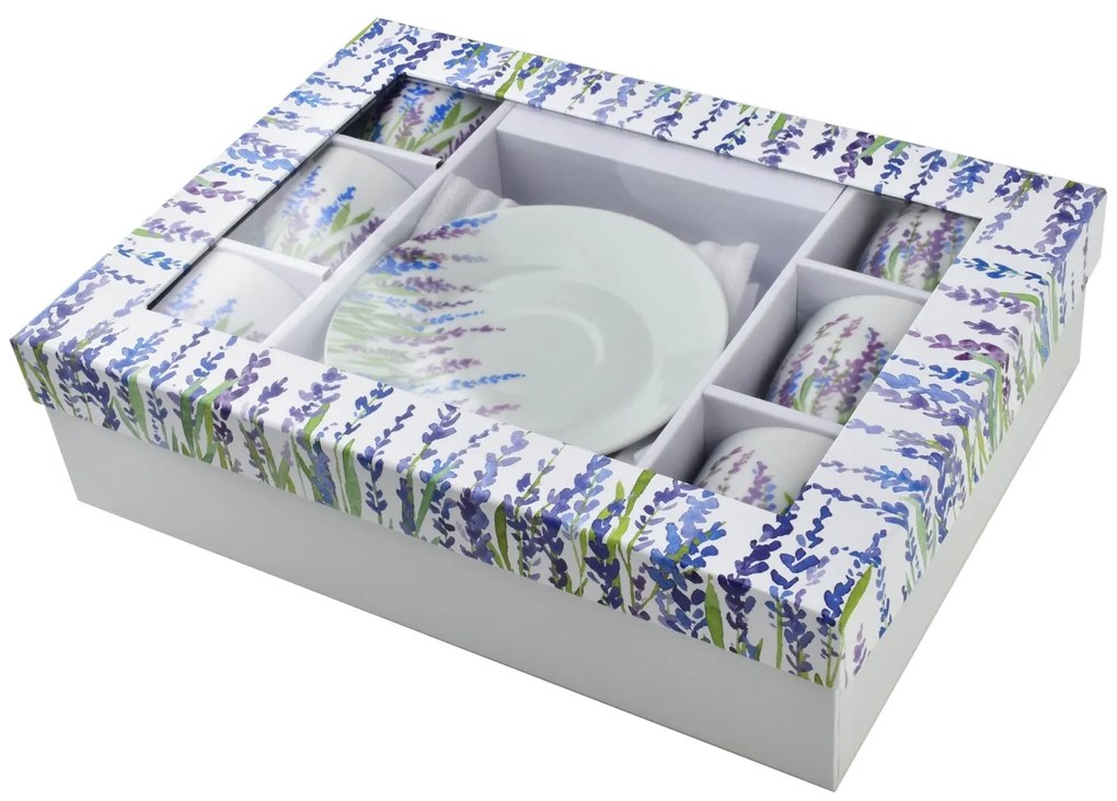 Porcelánová šálka s podšálkou Joy Heather 250 ml sada 6ks