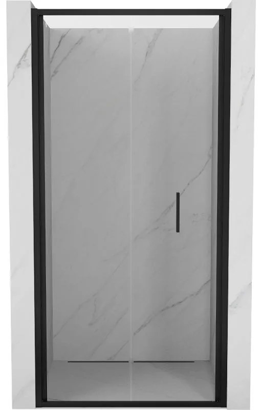 Mexen Exo, skladacie dvere do otvoru 75x200 cm, 6mm číre sklo, čierny profil, 816-075-000-70-00