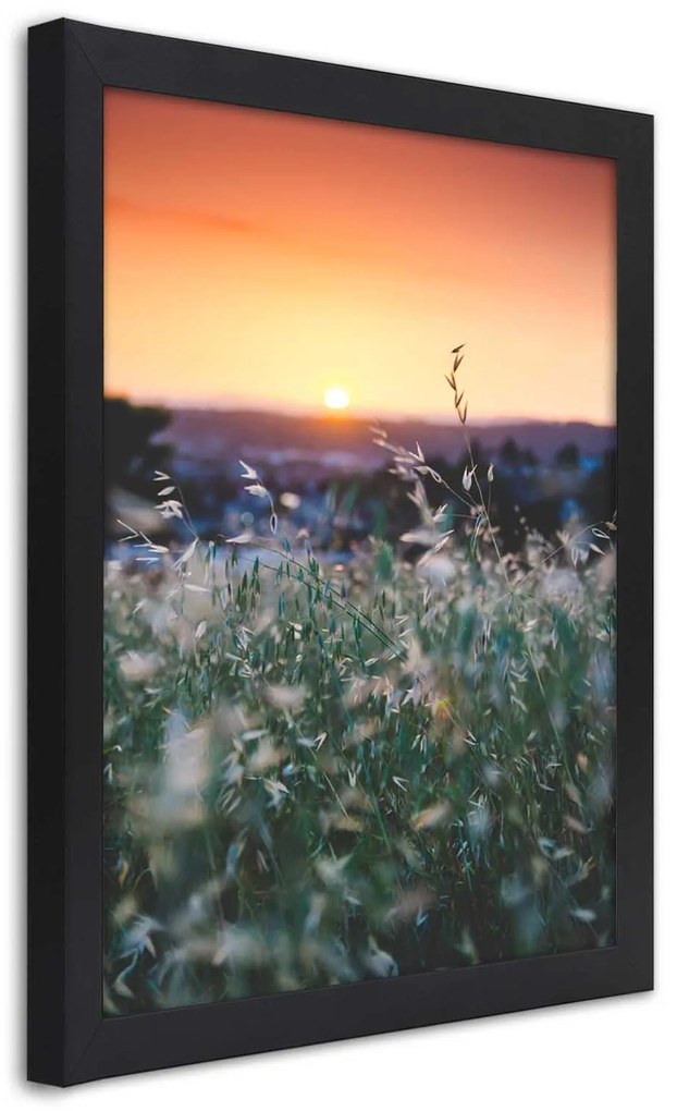 Gario Plagát Lúka s pozadím západu slnka Farba rámu: Bez rámu, Rozmery: 70 x 100 cm