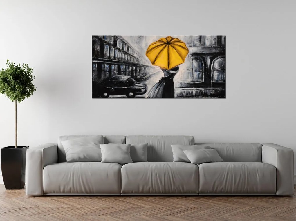 Gario Obraz na plátne Žltý bozk v daždi Rozmery: 90 x 60 cm