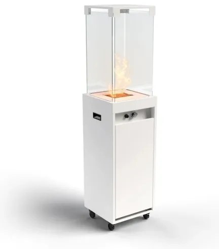 Planika Faro GAS - Vonkajší plynový krb 142x36 cm 8kW biela + ochranný kryt