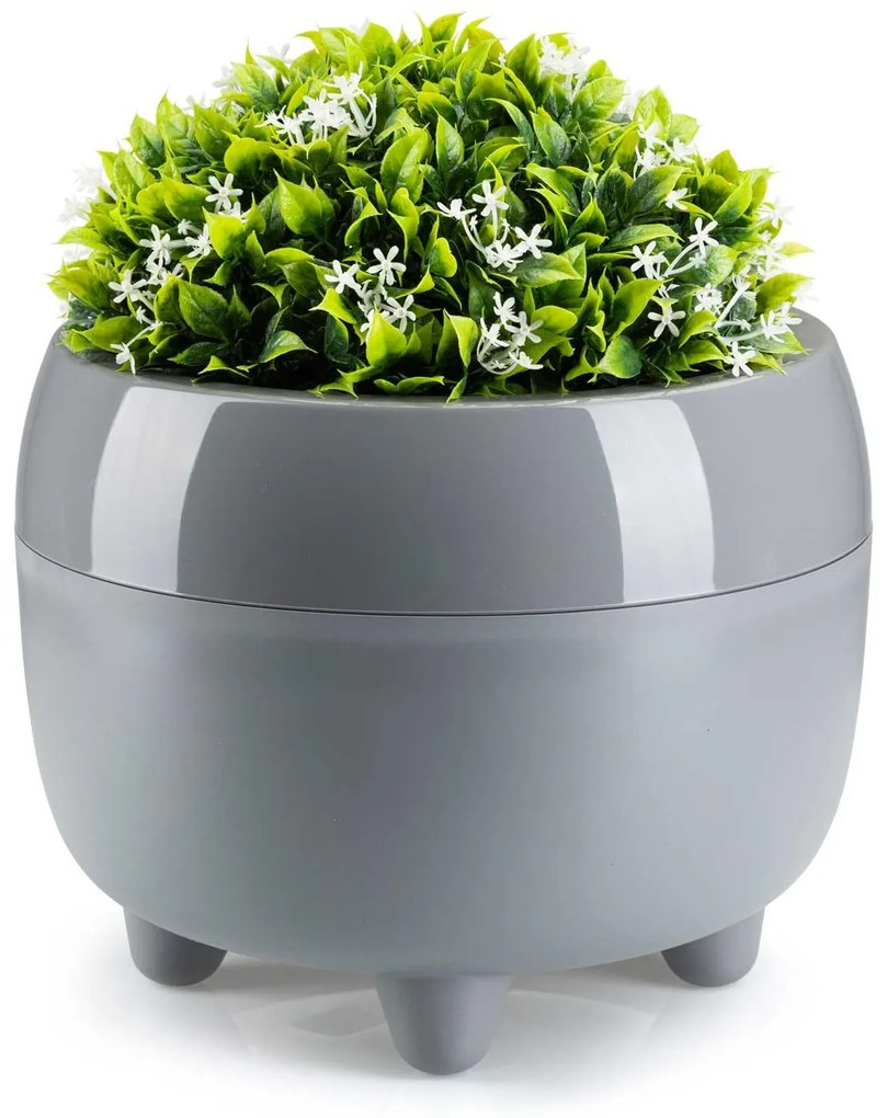 PLASTOVÝ KVETINÁČ BOTANICA 23X18,5 CM SIVÁ