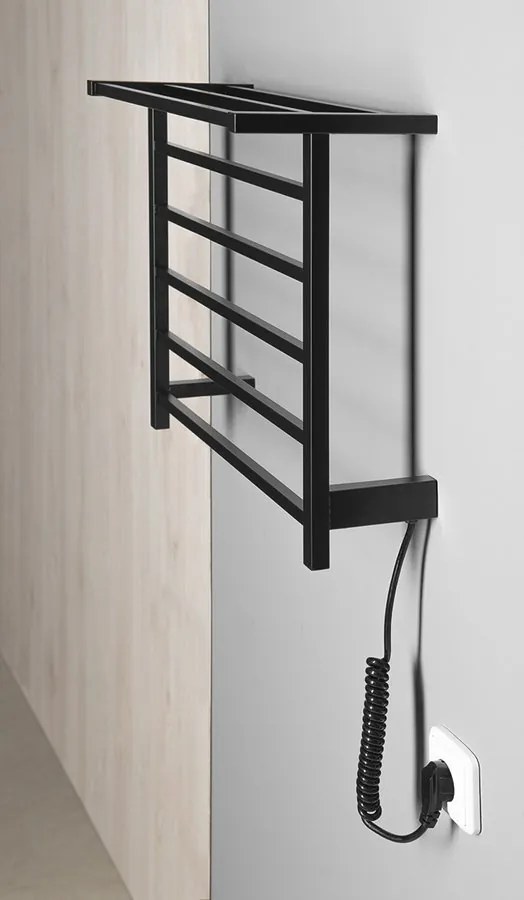 Sapho Sapho, ELZOR Elektrický sušiak uterákov 500x470mm, 60W, čierna matná, EB510