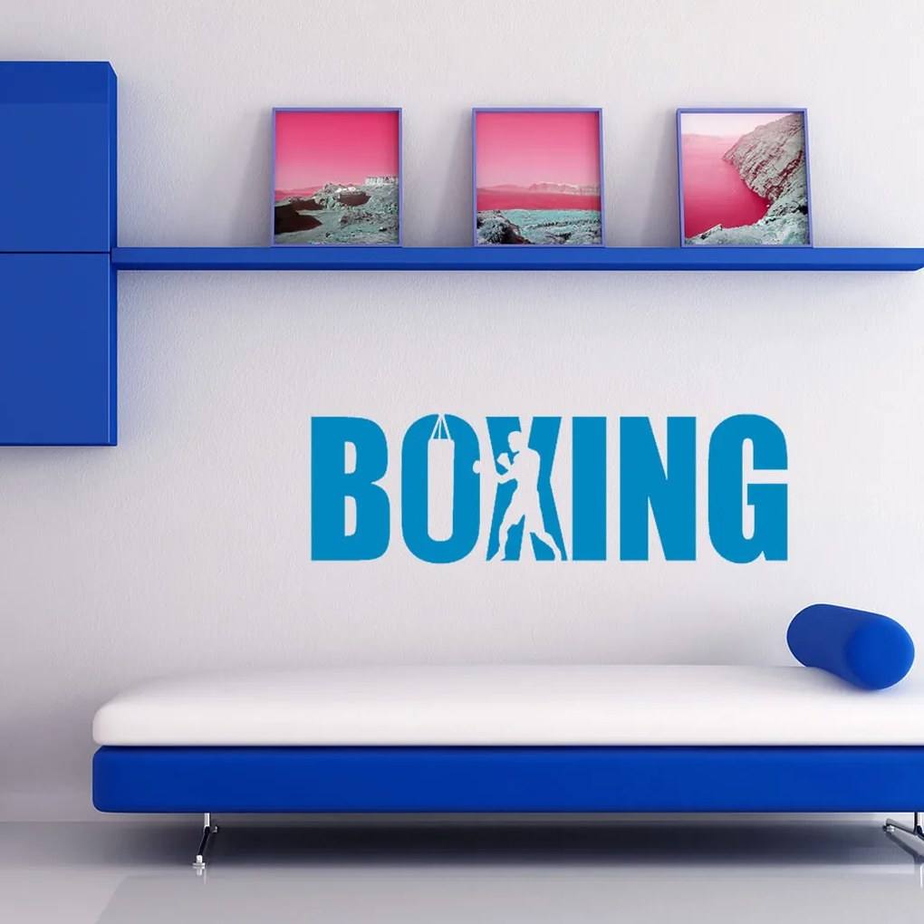 Veselá Stena Samolepka Nápis boxing Farba: růžová, Veľkosť: 100 x 29 cm