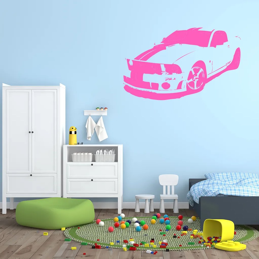 Veselá Stena Samolepka Auto Mustang Farba: oranžová, Veľkosť: 80 x 50 cm