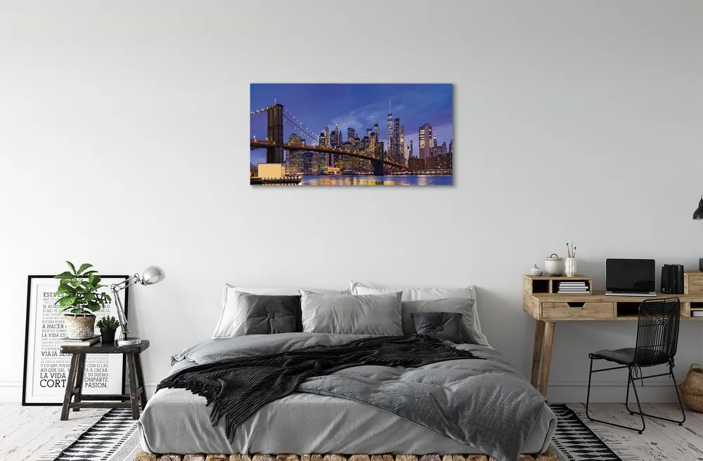 Obraz na plátne Bridge sunset panorama 120x60 cm