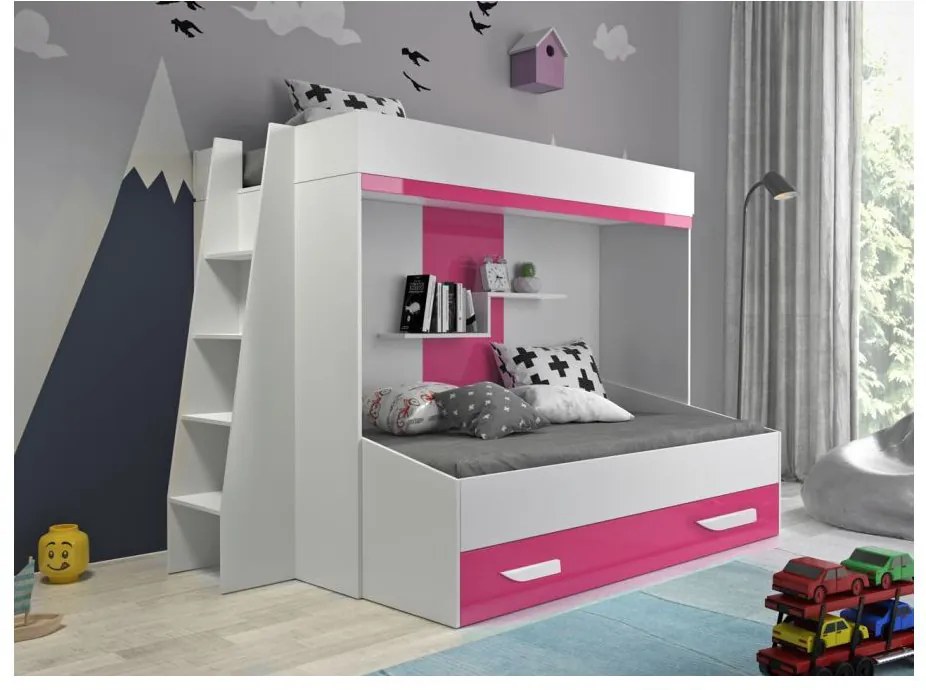 SB Multifunkčná poschodová posteľ Party 17 - viac farieb Farba: Biela