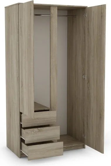 Šatníková skriňa Carlos, dub sonoma, 100 cm