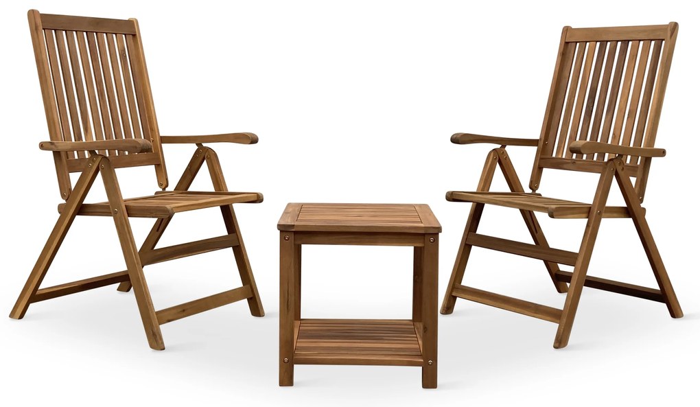 Noela Balkónový set Lotto + 2x drevená polohovacia stolička Viet