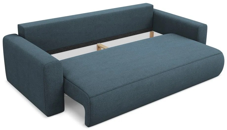 Modrá rozkladacia/s úložným priestorom pohovka 238 cm Kapua – Makamii