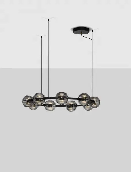 LED stmievateľný čierno-zlatý moderný luster Las 91