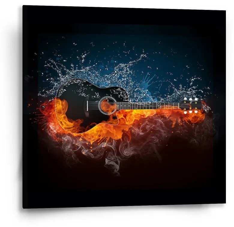 Sablio Obraz Ohnivá gitara - 50x50 cm
