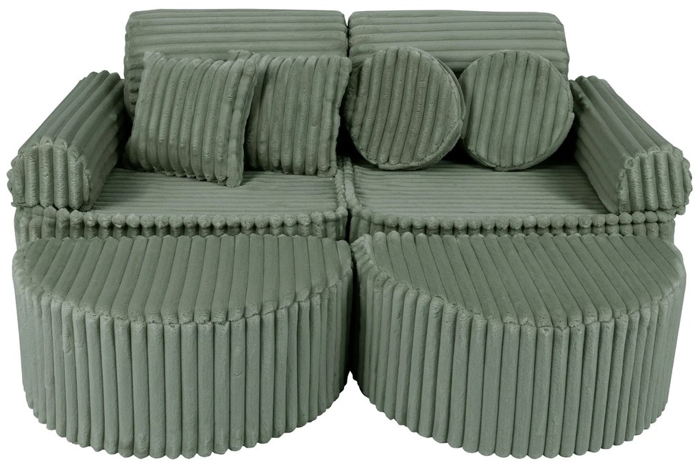MeowBaby® Churros detská pohovka Max, Olive Sage Green