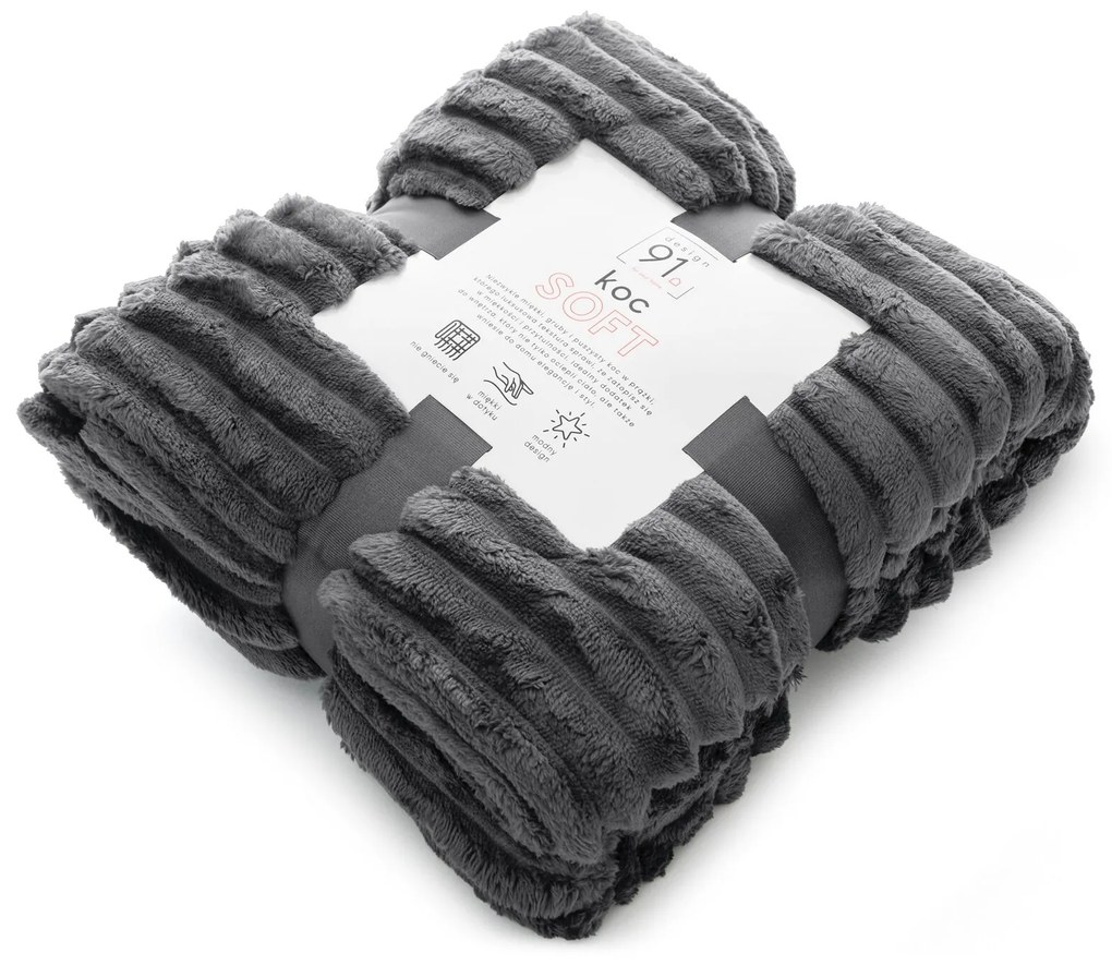 DEKA Z MIKROFLANELU SOFT 70X160 CM SIVÁ