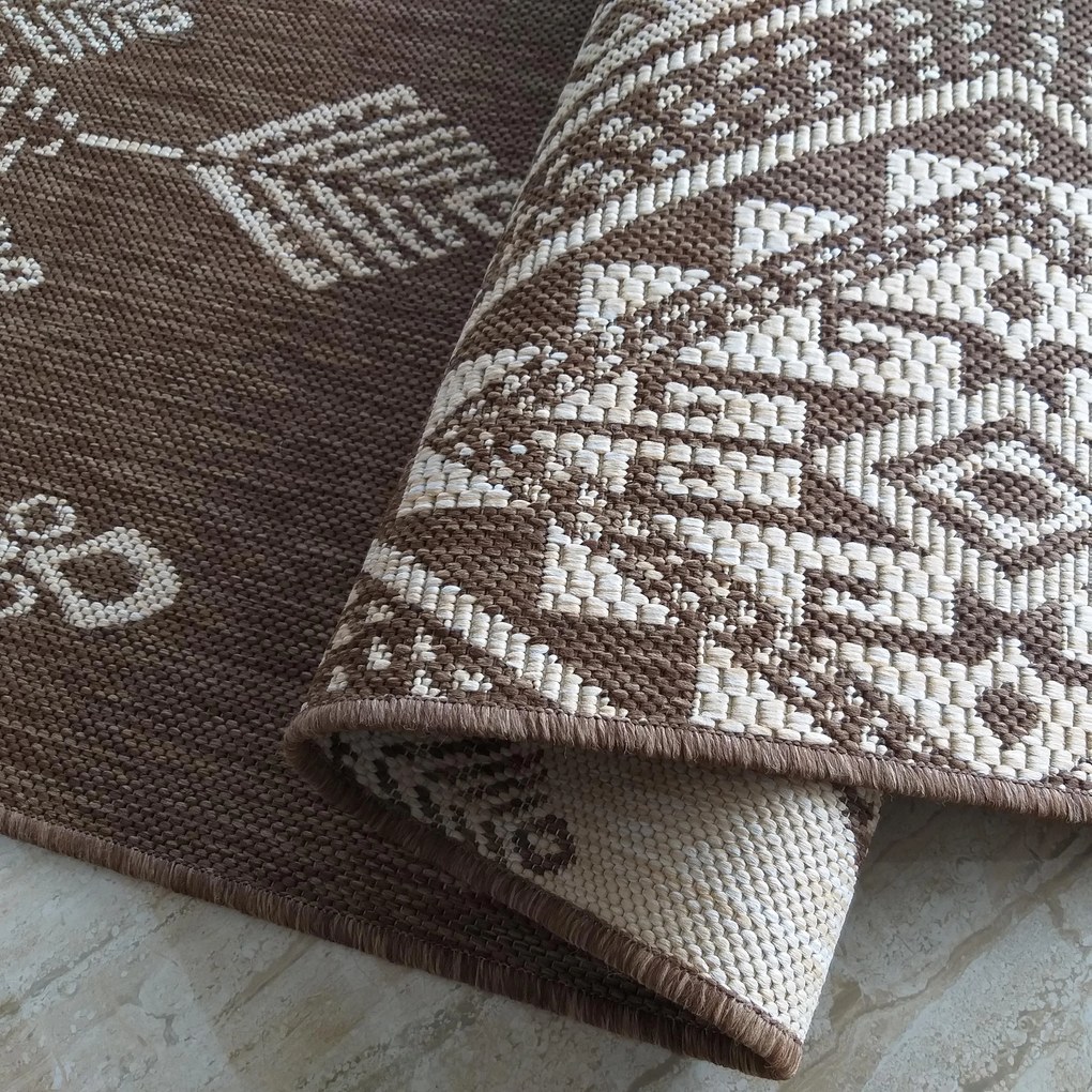 DY Obojstranný hnedý koberec s geometrickým vzorom Zara 13 Rozmer: 200x290 cm