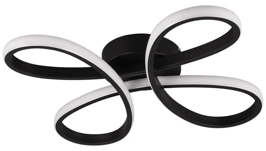 Čierne LED stropné svietidlo 40x40 cm Fly – Trio