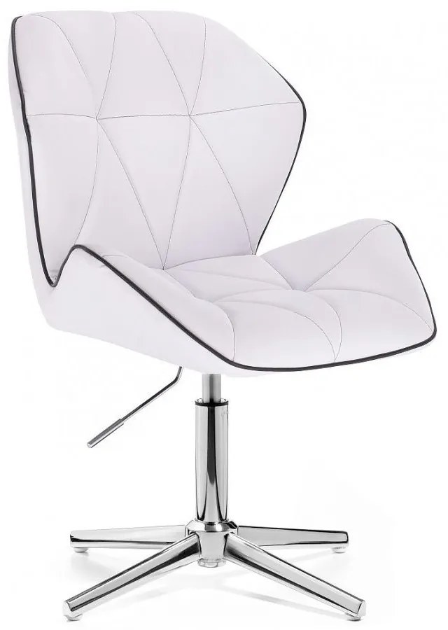 LuxuryForm DESIGN Stolička MILANO MAX na striebornom kríži - biela