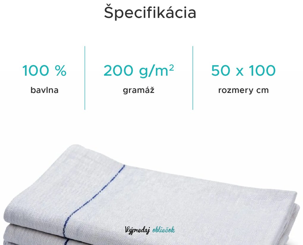Zdravotnícky uterák MEDI 50 x 100 cm, 100% bavlna
