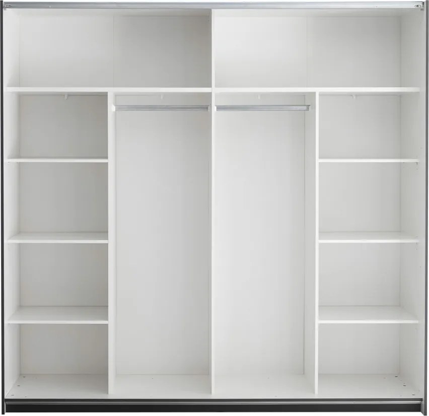 Šatníková skriňa Melton, 215 cm, grafit/dub mauvella