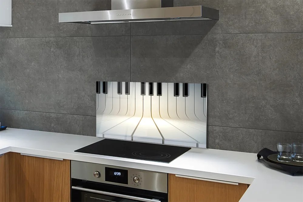Sklenený obklad do kuchyne klávesy klavíra 120x60 cm