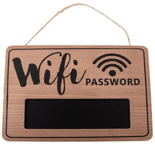 Drevená závesná ceduľka - wifi 30 x 20 x 0,7 cm