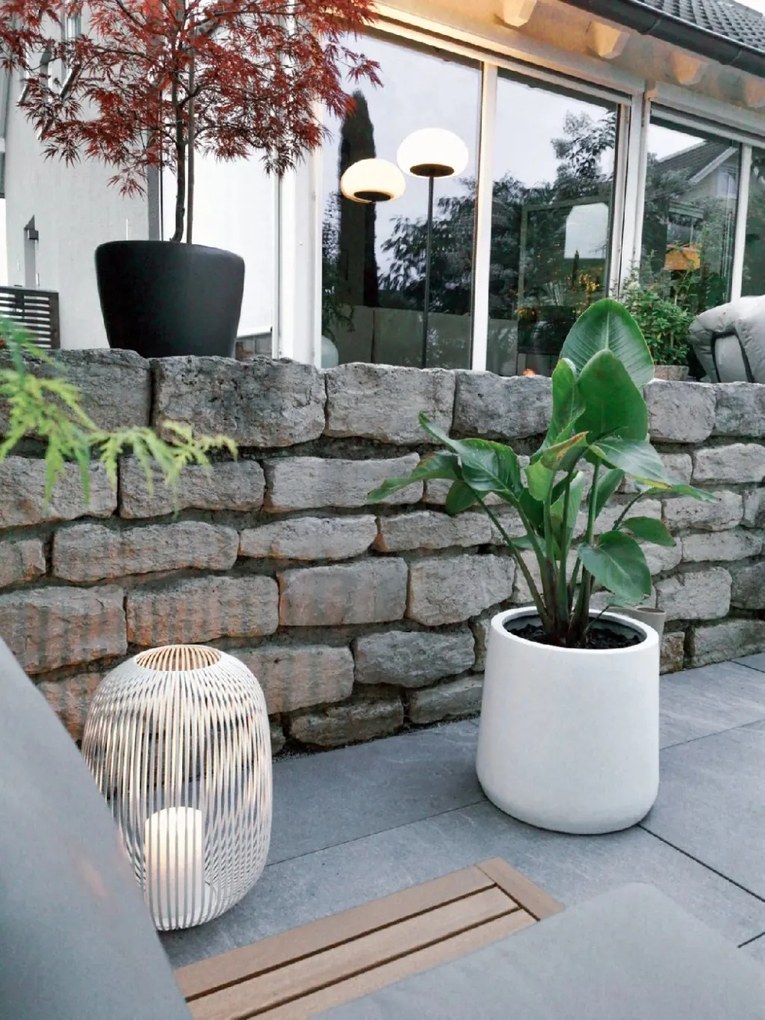 Kvetináč VEKRA, výška 40 cm, sklolaminát, biely