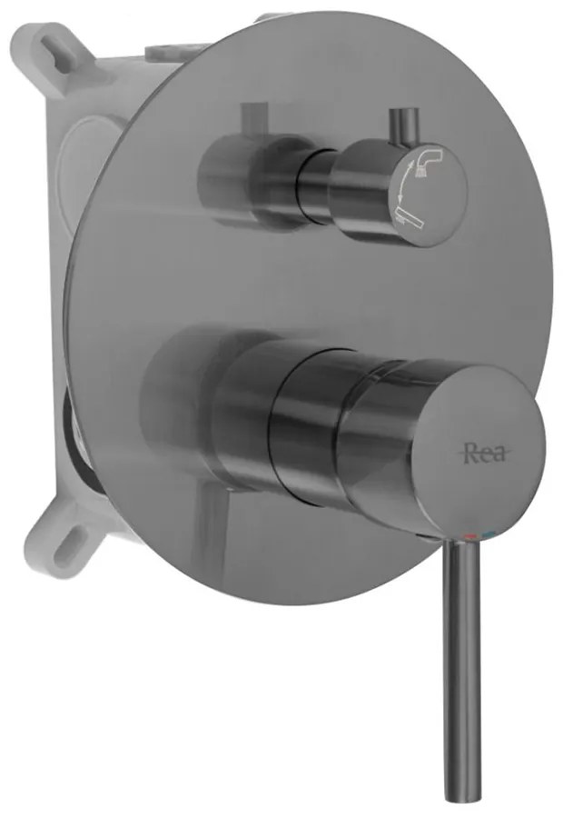 Rea Lungo, podomietková vaňová batéria s ručnou sprchovou sadou + BOX, grafitová, REA-B6388