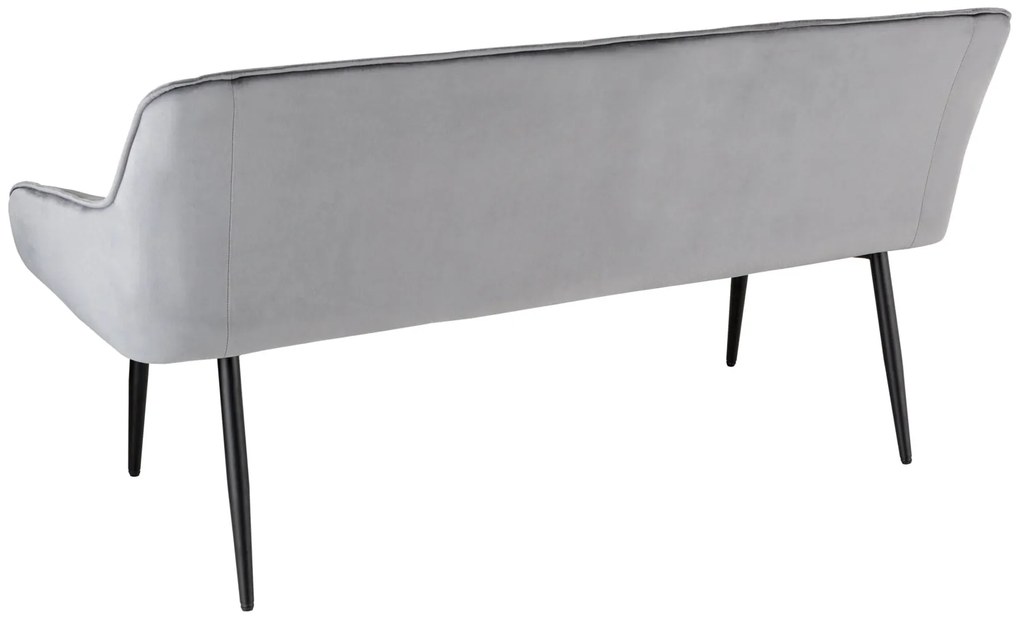 Lavica Turin 160cm strieborno sivý zamat