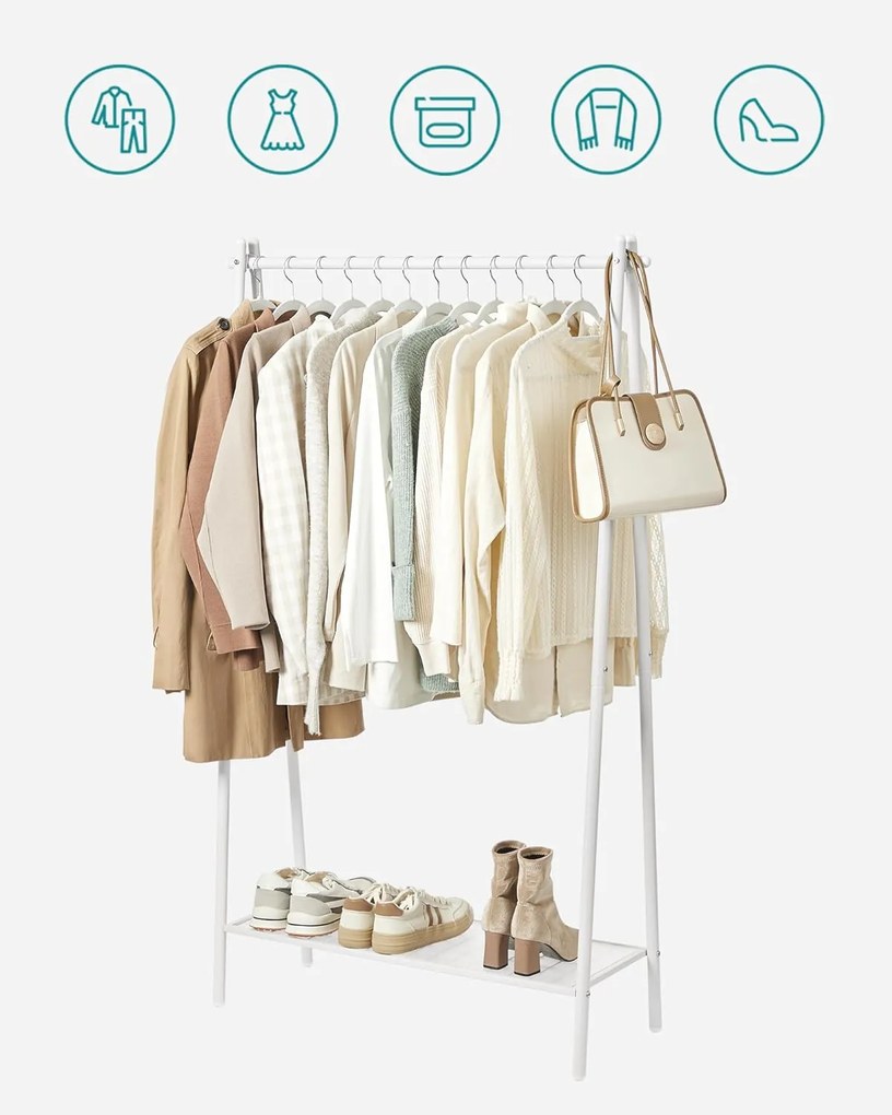 Vešiak na šaty Loft 153 cm biely