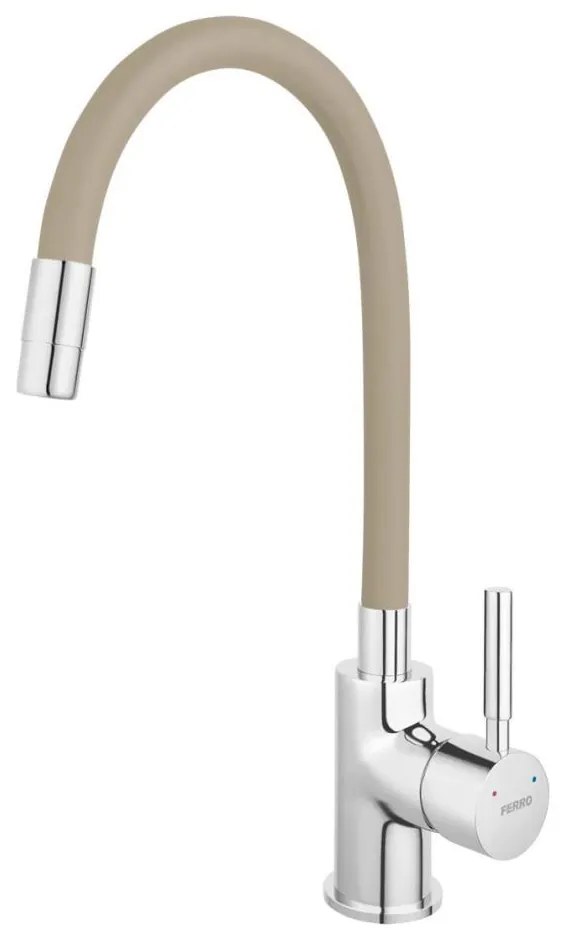 FERRO - Drezová batéria s flexibilným ramienkom lesklý chróm/béžová