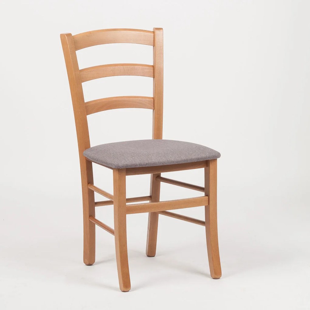 Stima stolička PAYSANE s čalúneným sedákom Vyberte odtieň ->: Dub, Vyberte látku ->: LUX Sivá 5