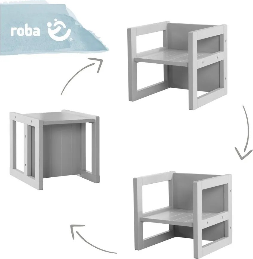 Sivá detská lavica Country Style – Roba