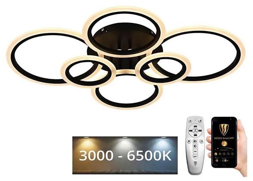 Brilagi - LED Stmievateľný prisadený luster ORBITS LED/85W/230V 3000-6500K čierna + DO