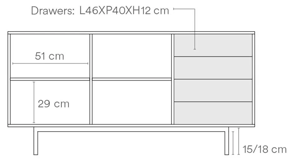 Komoda Sierra 159,2 × 47 × 79,6 cm