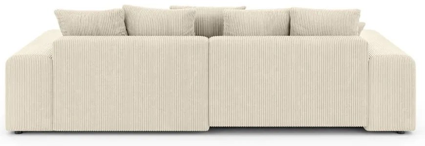 Krémová menčestrová rozkladacia rohová pohovka s úložným priestorom (variabilný roh) Luma – Ropez