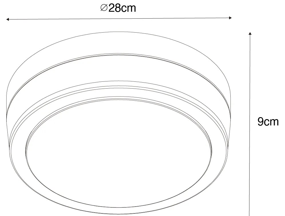 Moderné vonkajšie stropné svietidlo čierne 28 cm IP44 - Flavi