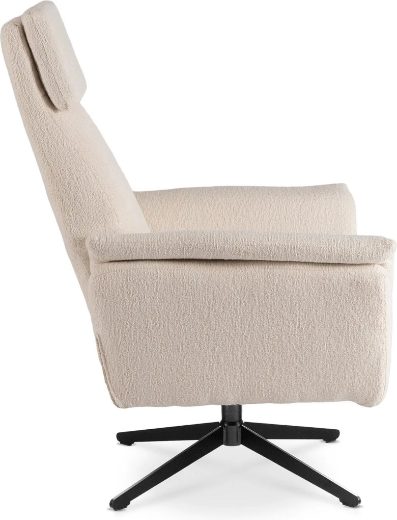 Otočné křeslo Terry bouclé béžové/černé