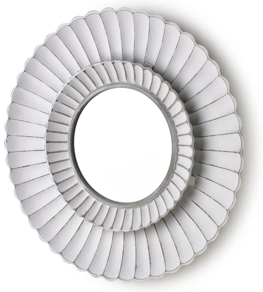 Kulaté nástěnné zrcadlo DAZ 50 cm bílé