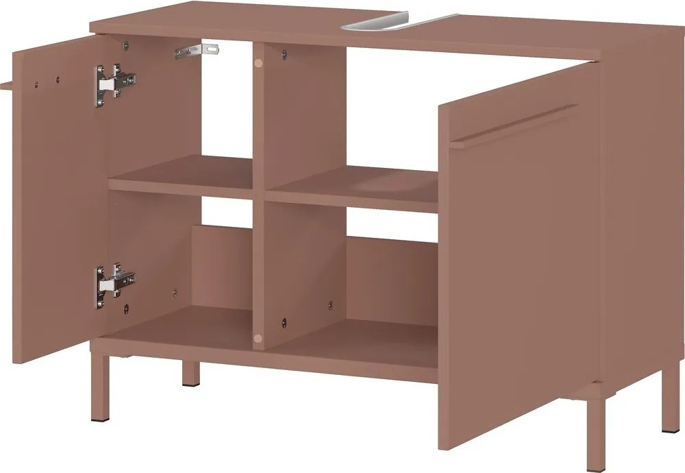 Hnedá matná skrinka pod umývadlo 80x59 cm Laurino – Germania