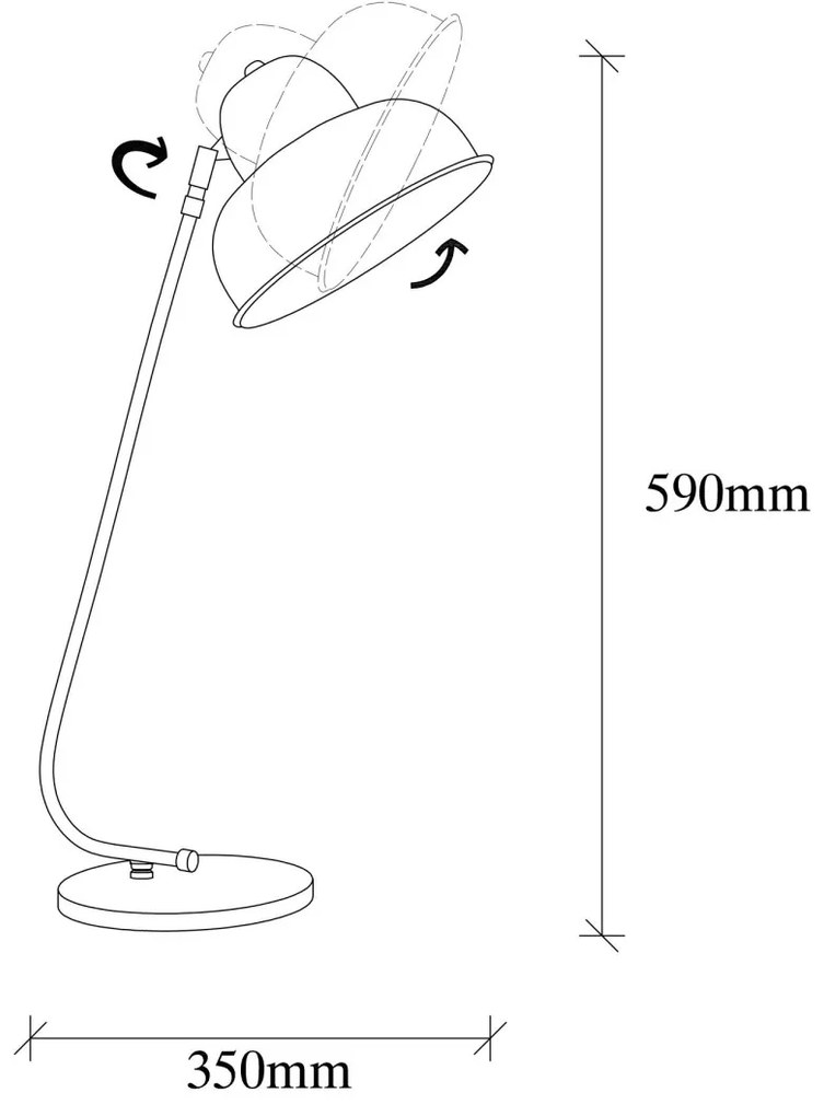 Stolová lampa Berceste I čierna